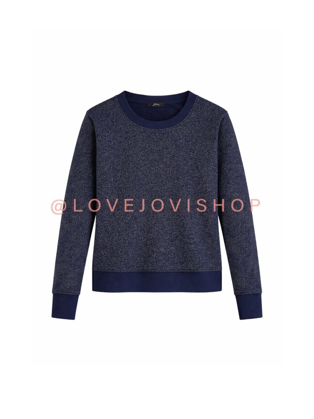 Coastal | J Crew Navy Metallic Pullover Sweatshirt | Shimmer Knit | Sporty Prep